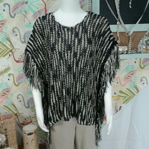 NWT Chico's Knitted fringe blouse Sz M